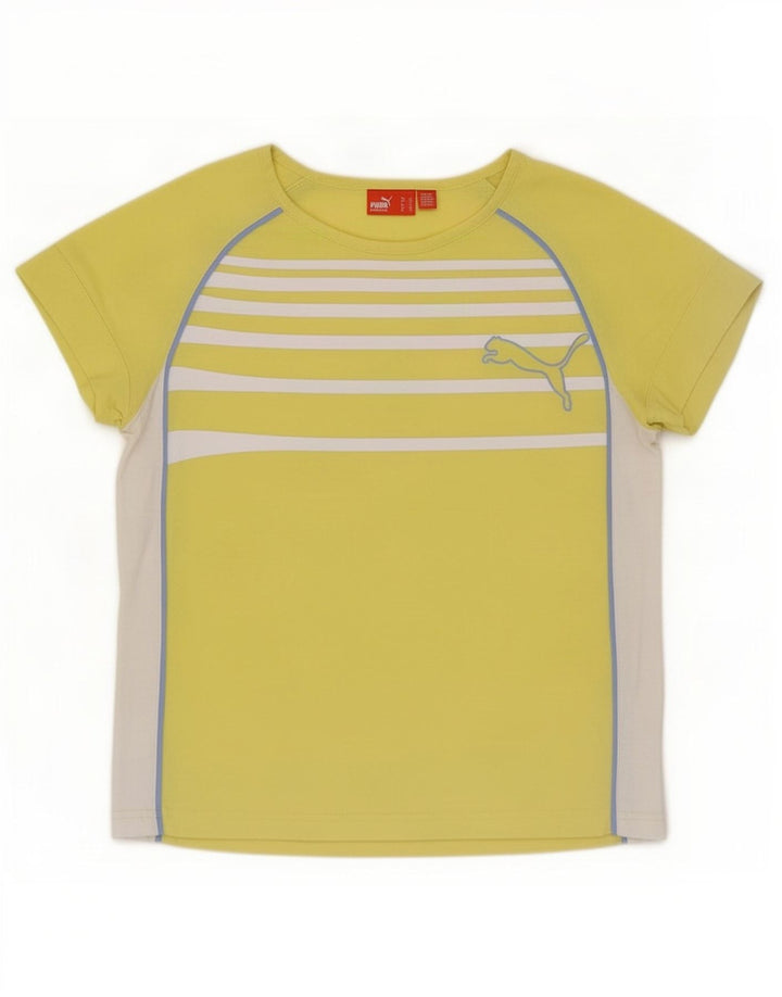 Tricou Puma Femei Top UK 12 Medium Yellow Striped