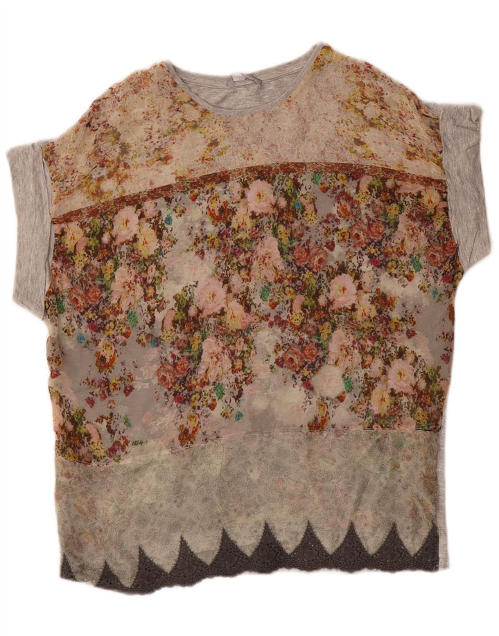 Bluză pentru femei Zara UK 14 Medium Gri Floral