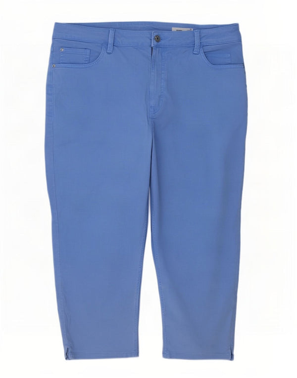 Pantaloni Capri cu talie înaltă pentru femei Marks & Spencer UK 22 3XL W40 L22 Albastru