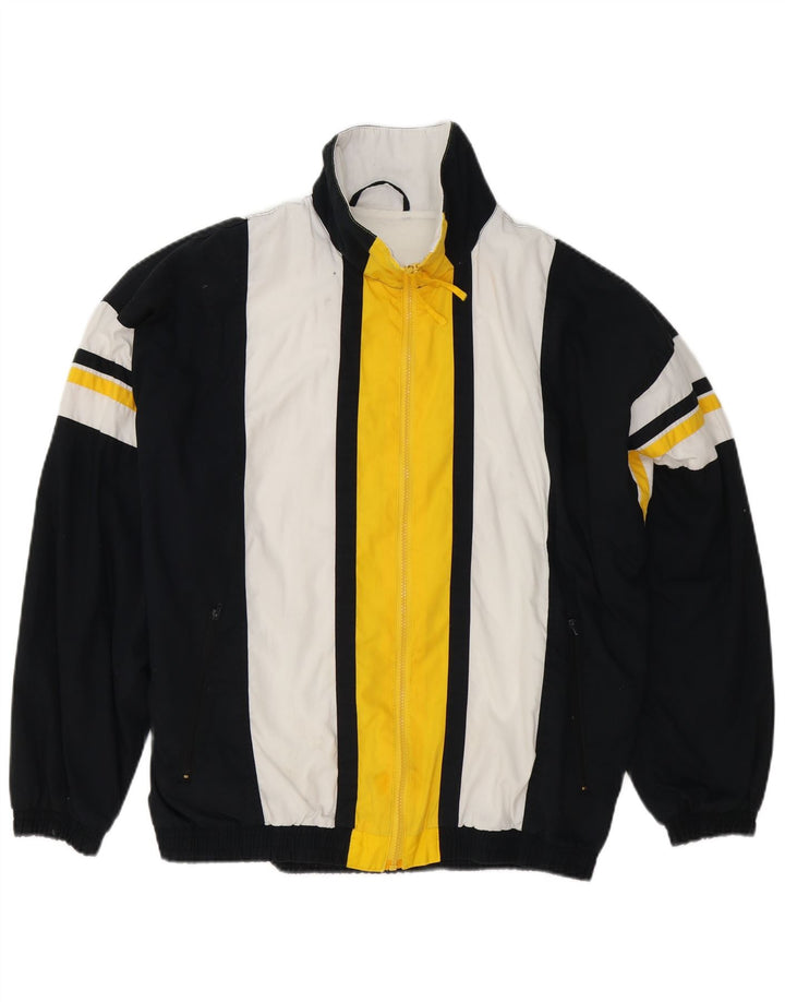 Jachetă de trening vintage pentru bărbați, XL, negru, bloc de culoare