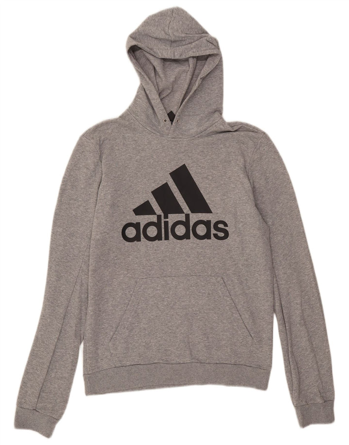 Pulover Adidas pentru bărbați, bumbac, gri mediu