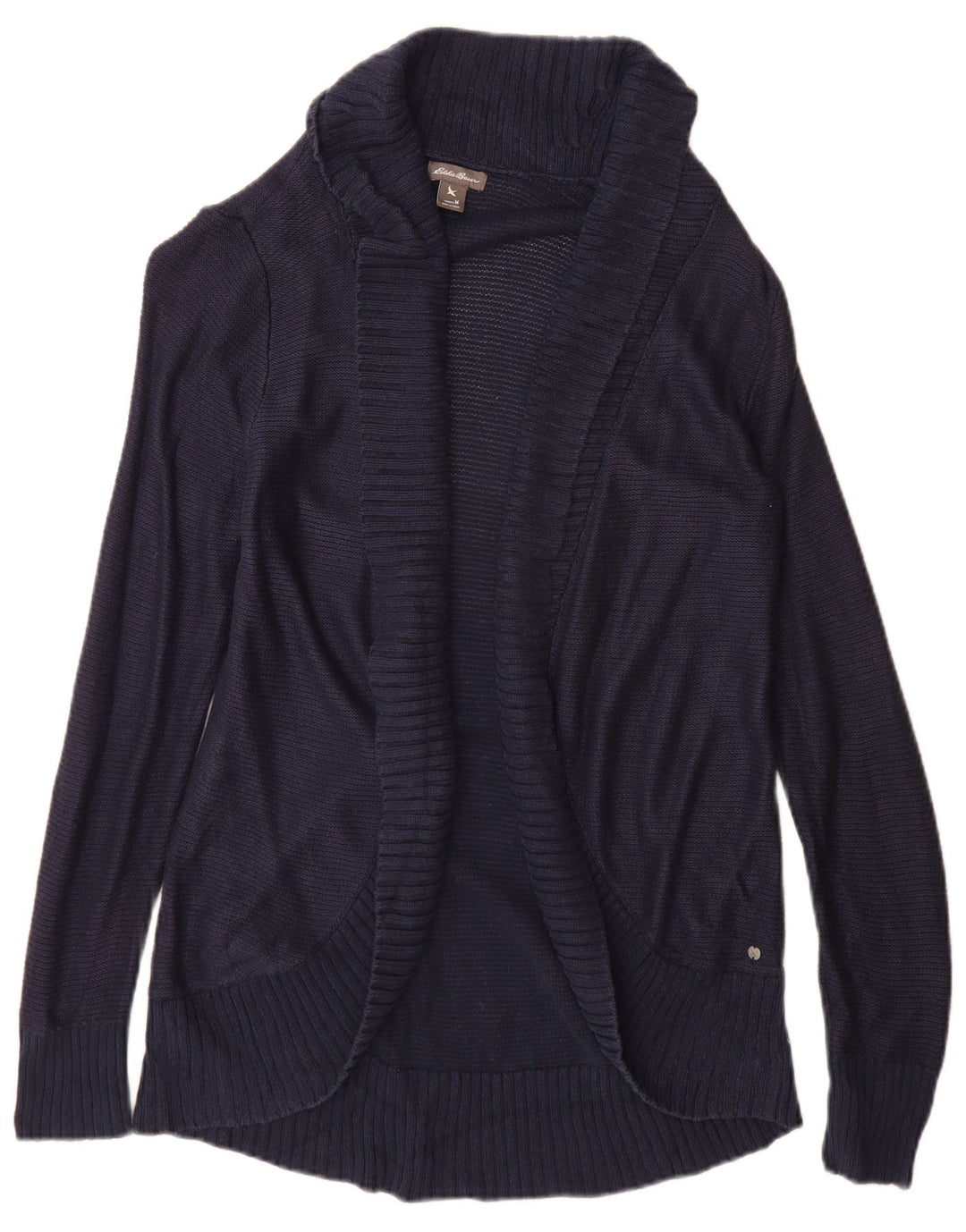 Pulover cardigan deschis pentru femei Eddie Bauer UK 12 Medium Bleumarin Rayon