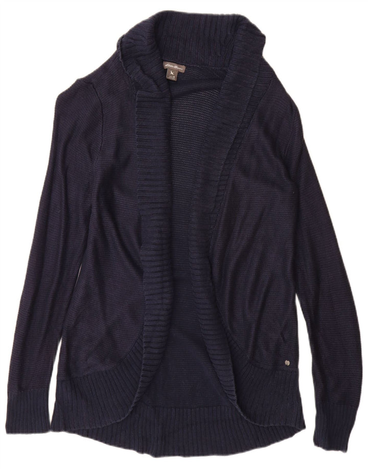 Pulover cardigan deschis pentru femei Eddie Bauer UK 12 Medium Bleumarin Rayon