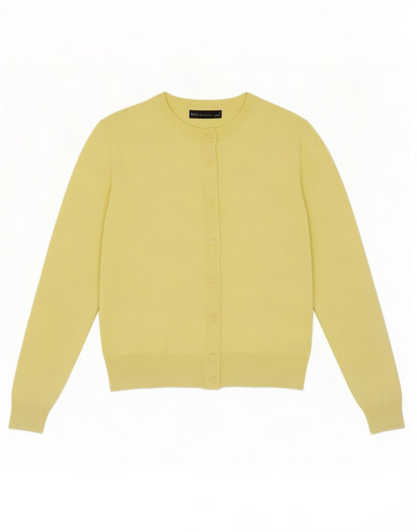 Pulover cardigan pentru femei Marks & Spencer UK 14, viscoză galbenă medie