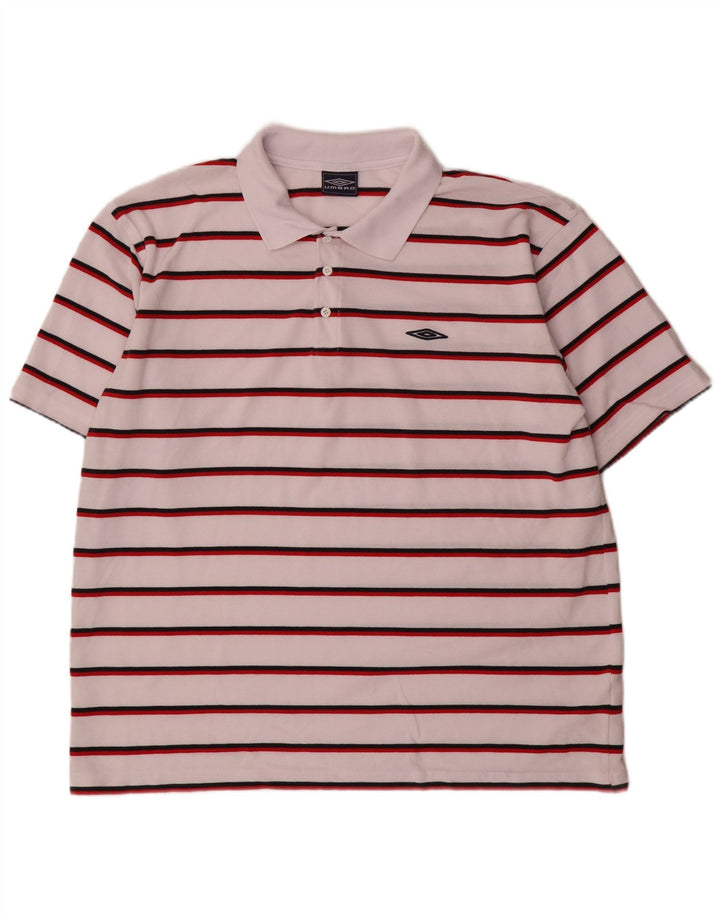 Tricou polo Umbro pentru bărbați 2XL poliester cu dungi albe