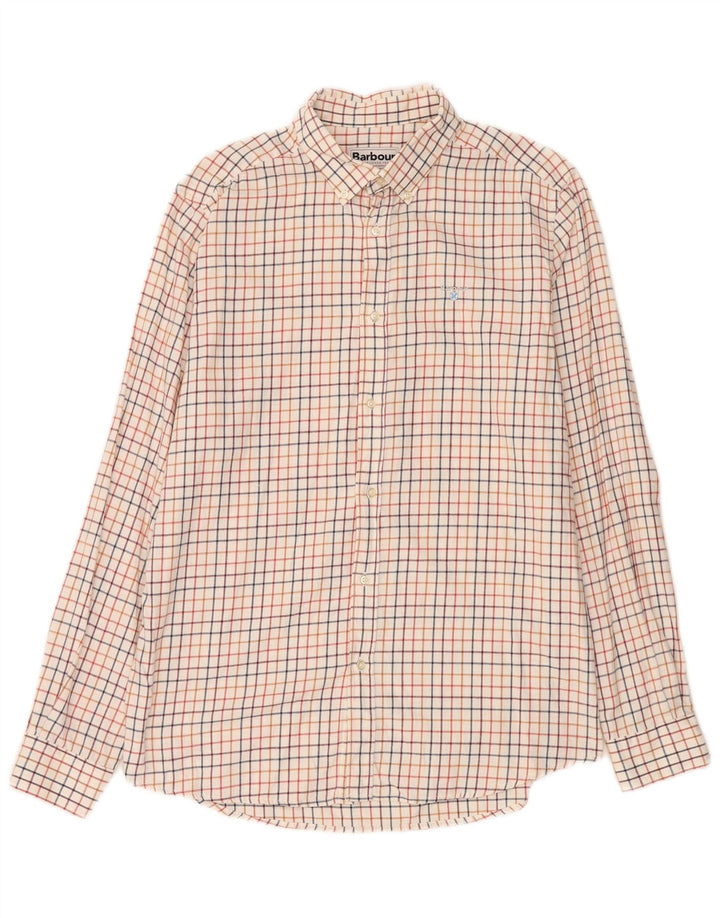 Cămașă pentru bărbați Barbour Tailored Fit, mare din bumbac cu carouri albe