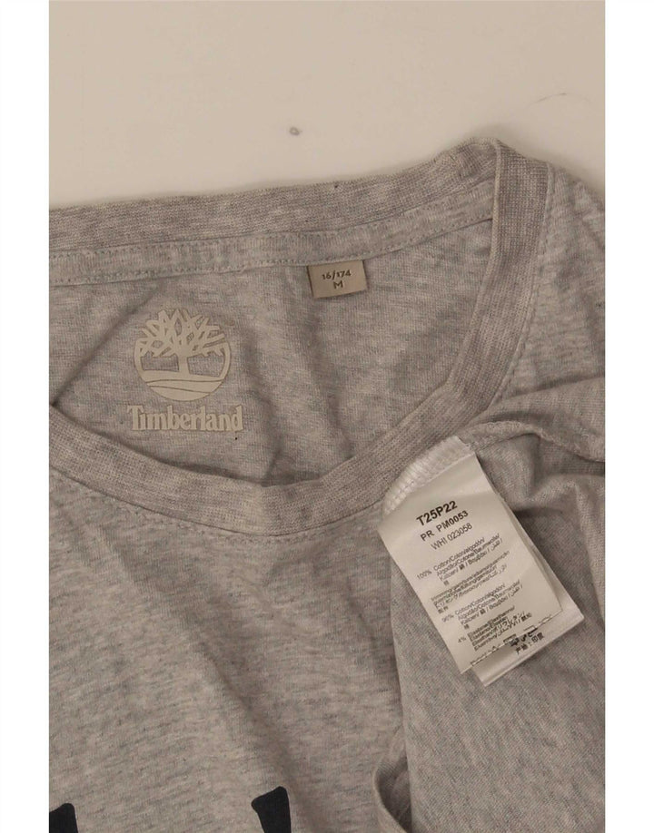 Tricou grafic Timberland pentru baieti Top 15-16 ani bumbac gri mediu
