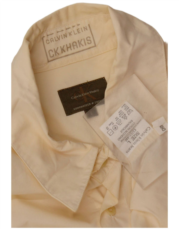 Cămașă pentru bărbați CALVIN KLEIN, bumbac galben mare