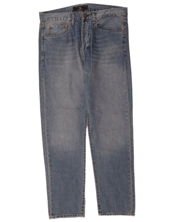 Blugi drepti pentru bărbați Zara, cu ajustare normală, EU 44 Large W34 L31 Blue Bumbac