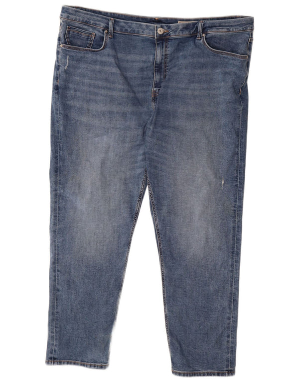 Marks & Spencer blugi drepti Sienna pentru femei UK 24 3XL W44 L27 albastru bumbac