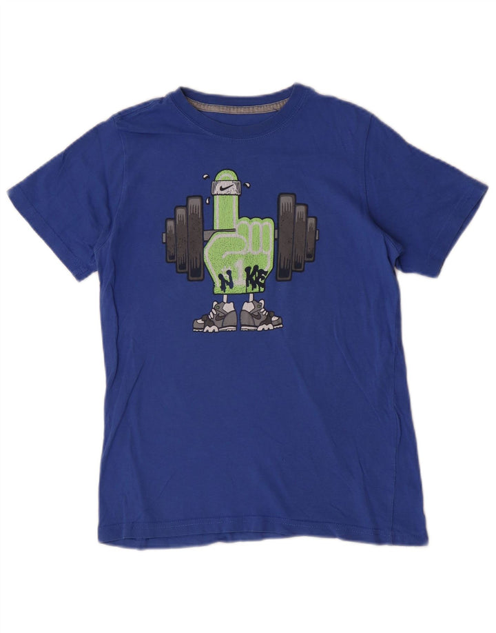 Tricou grafic Nike pentru băieți Top 10-11 ani, albastru mediu
