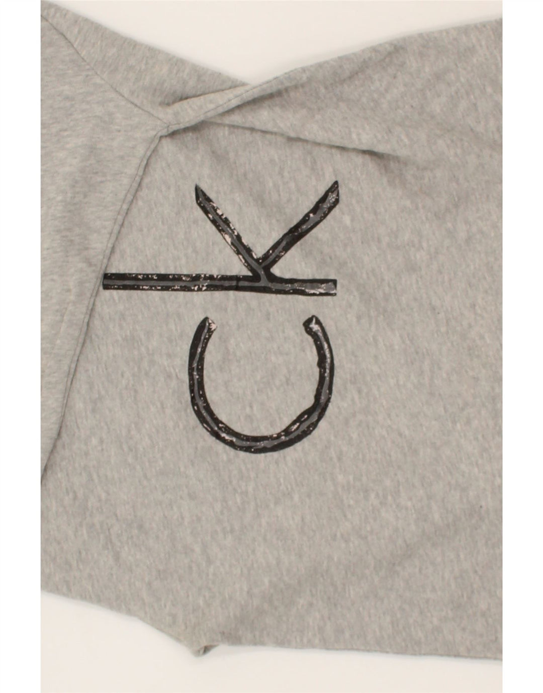 CALVIN KLEIN Womens Graphic Sweatshirt Jumper UK 14 Medium Grey Cotton Vintage Calvin Klein and Second-Hand Calvin Klein from Messina Hembry 