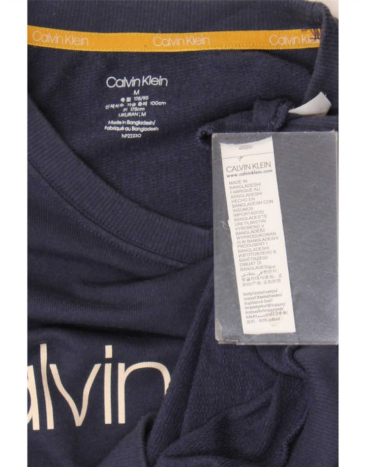 Hanorac grafic Calvin Klein pentru bărbați Pulover mediu din bumbac bleumarin