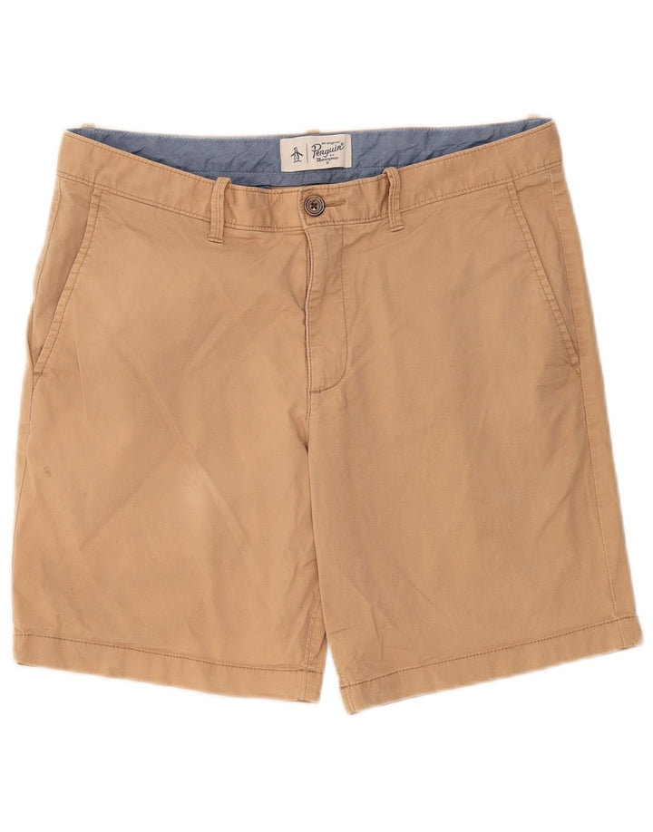 PENGUIN Mens Chino Shorts W33 Medium Beige Cotton