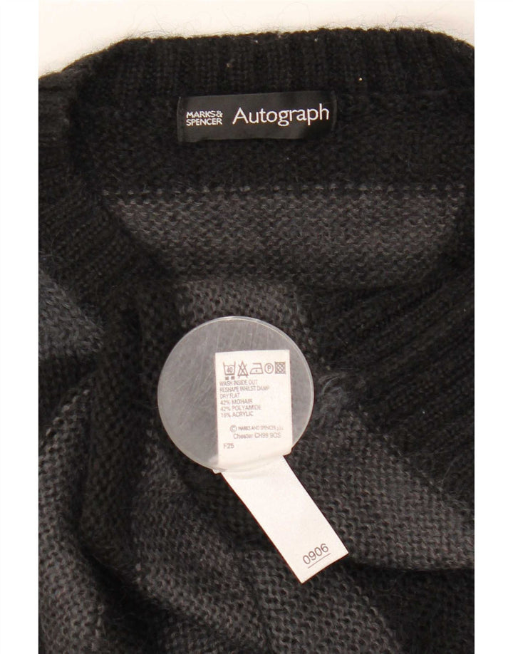 Pulover Marks & Spencer pentru bărbați, cu autograf, cu fermoar și gât, cu dungi negre medii