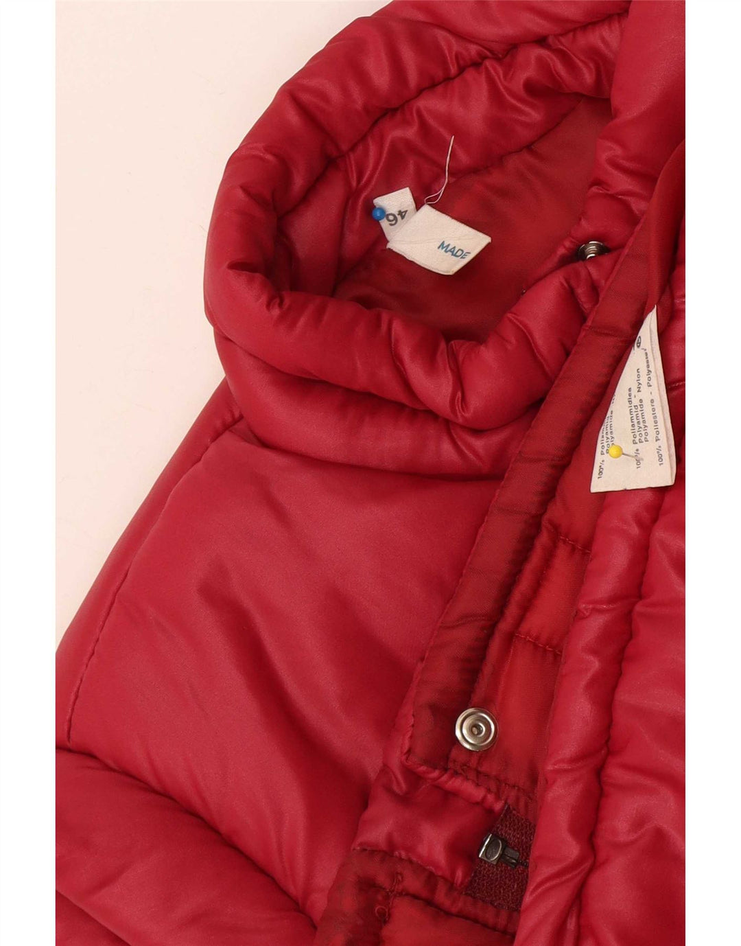 Gilet căptușit pentru femei Vintage IT 46 Poliamidă roșie mare