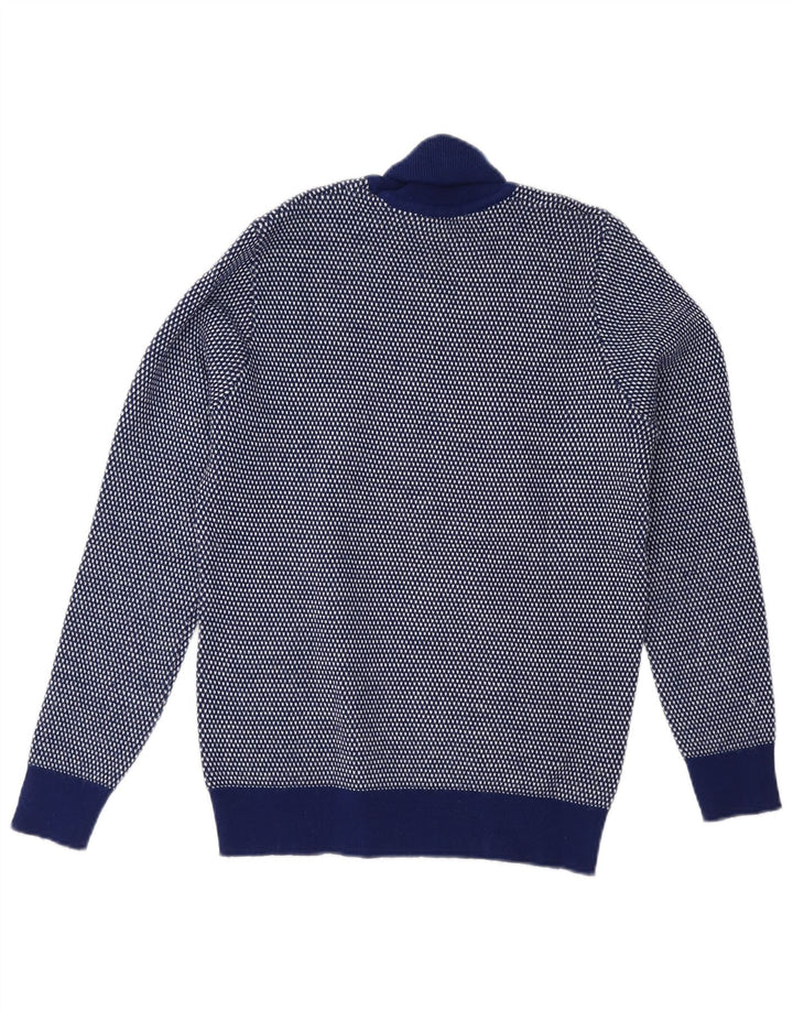 Pulover vintage pentru femei cu gât rulat, UK 14, bleumarin mediu