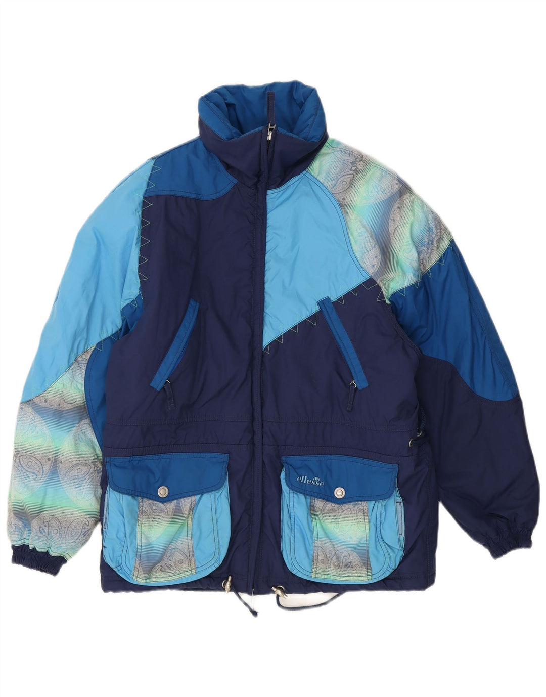 Jachetă de schi supradimensionată pentru femei Ellesse US 8 Medium Bleumarin Colorblock