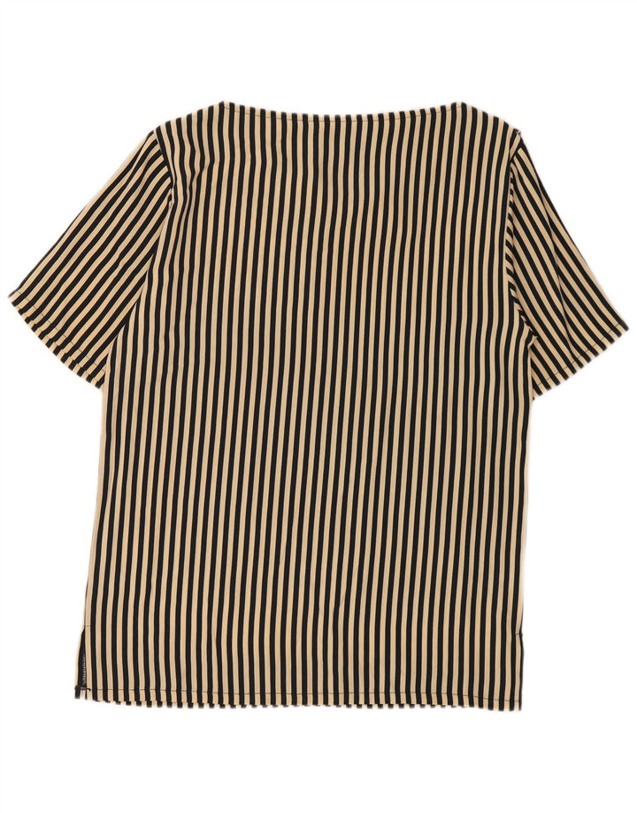 Bluză Vintage Femei Top IT 42 Medium Bej Acetat cu dungi