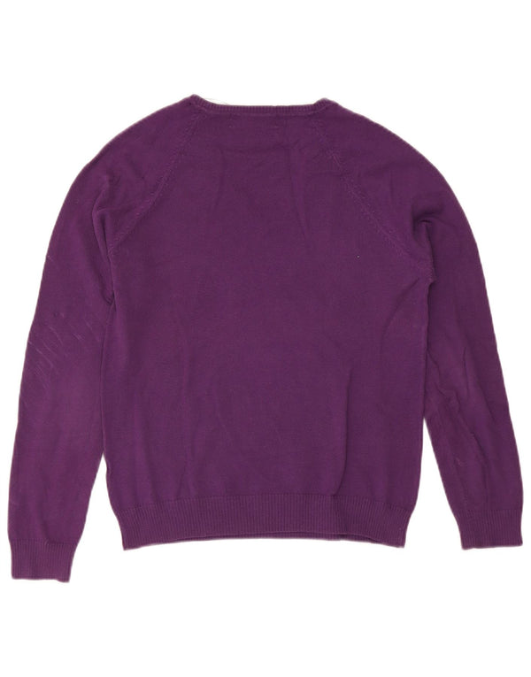 Pulover pentru femeie Zara, cu decolteu în V, UK 18 XL, bumbac violet
