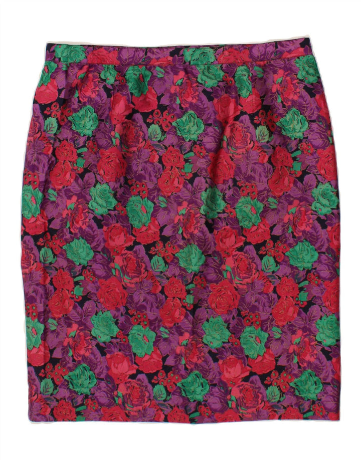 VINTAGE Womens Midi Skirt W36 XL Multicoloured Floral Vintage Vintage and Second-Hand Vintage from Messina Hembry 
