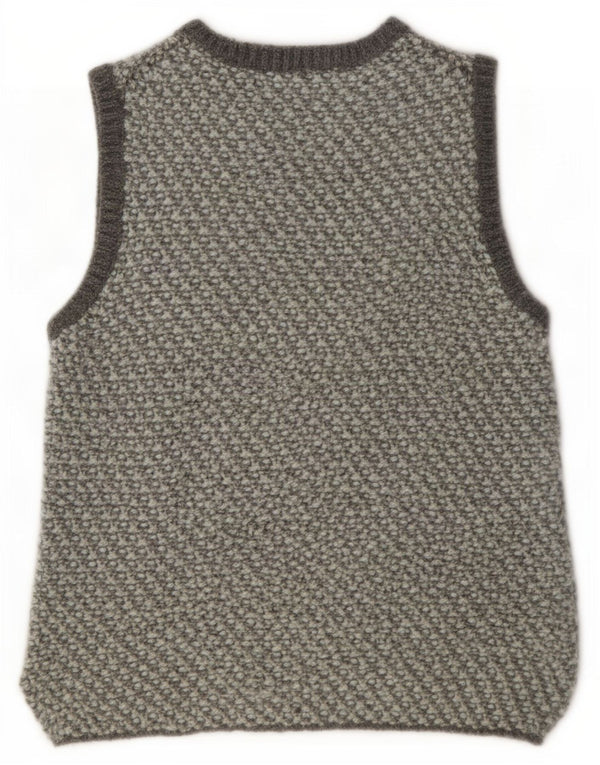 Fisherman Out Of Ireland Womens Vest Tank Top UK 12 Medium Gri Lână