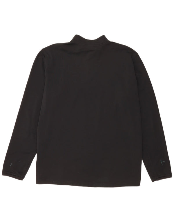 Top de trening pentru bărbați Dri Fit cu fermoar și gât, poliester negru 2XL