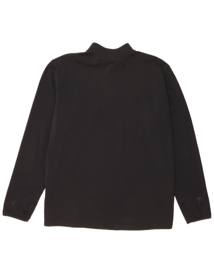 Top de trening pentru bărbați Dri Fit cu fermoar și gât, poliester negru 2XL