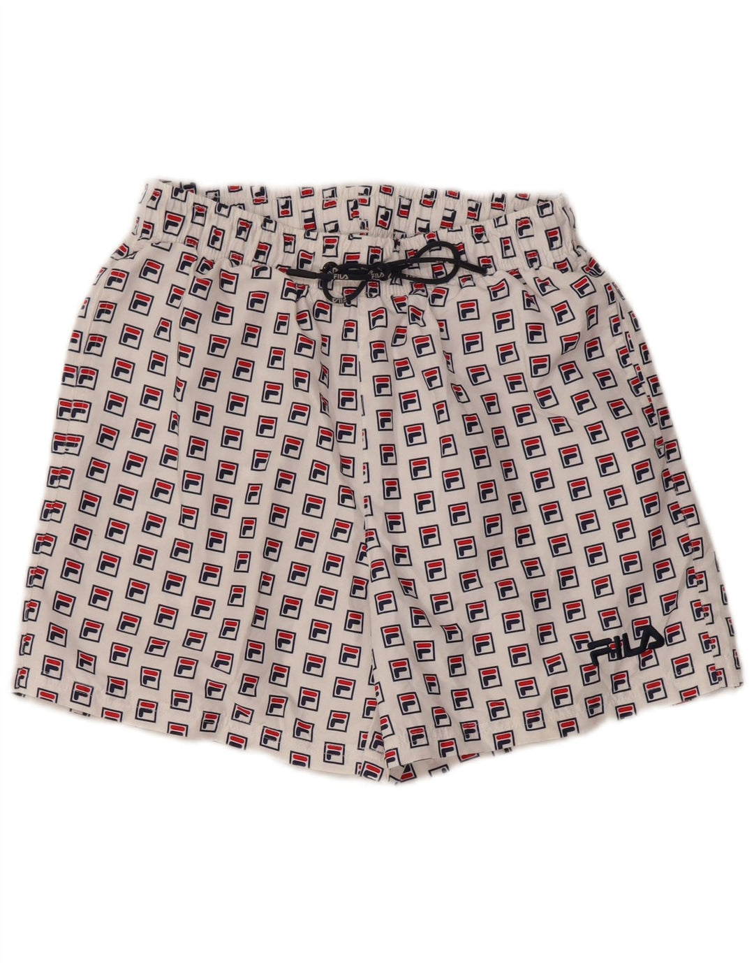 Pantaloni scurți de înot cu grafic pentru bărbați FILA XS poliester alb