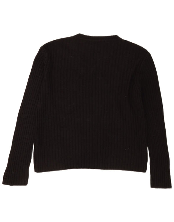 Pulover pentru bărbați Zara, cu decolteu în V, mare, negru, acrilic