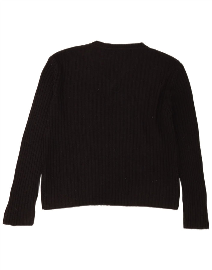 Pulover pentru bărbați Zara, cu decolteu în V, mare, negru, acrilic