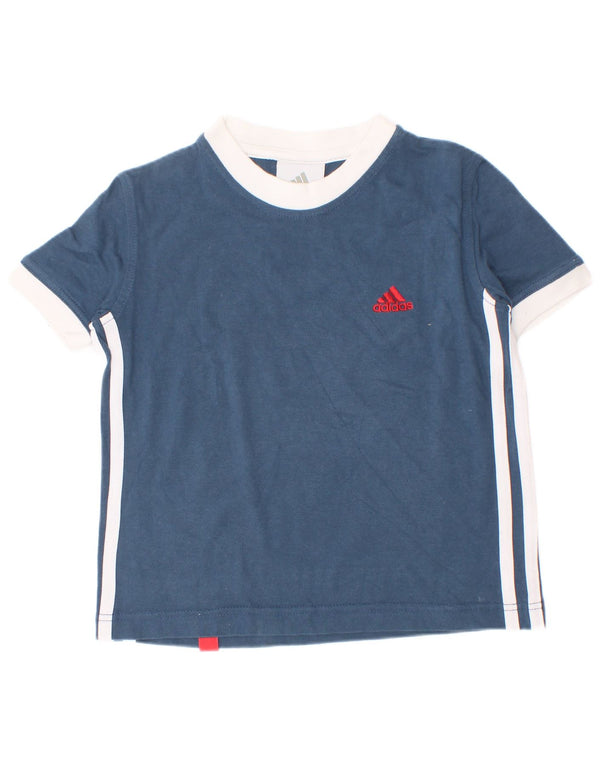 Tricou pentru băieți Adidas Top 4-5 ani, albastru, bumbac color bloc
