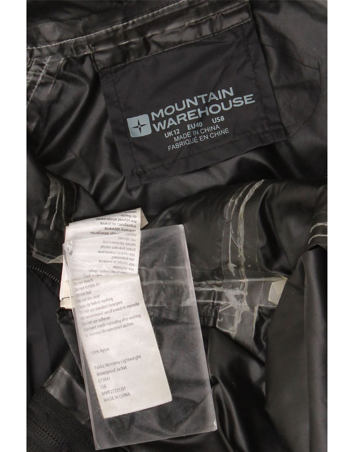 Jachetă de ploaie cu glugă pentru femei Mountain Warehouse UK 12 Medium Black Nylon