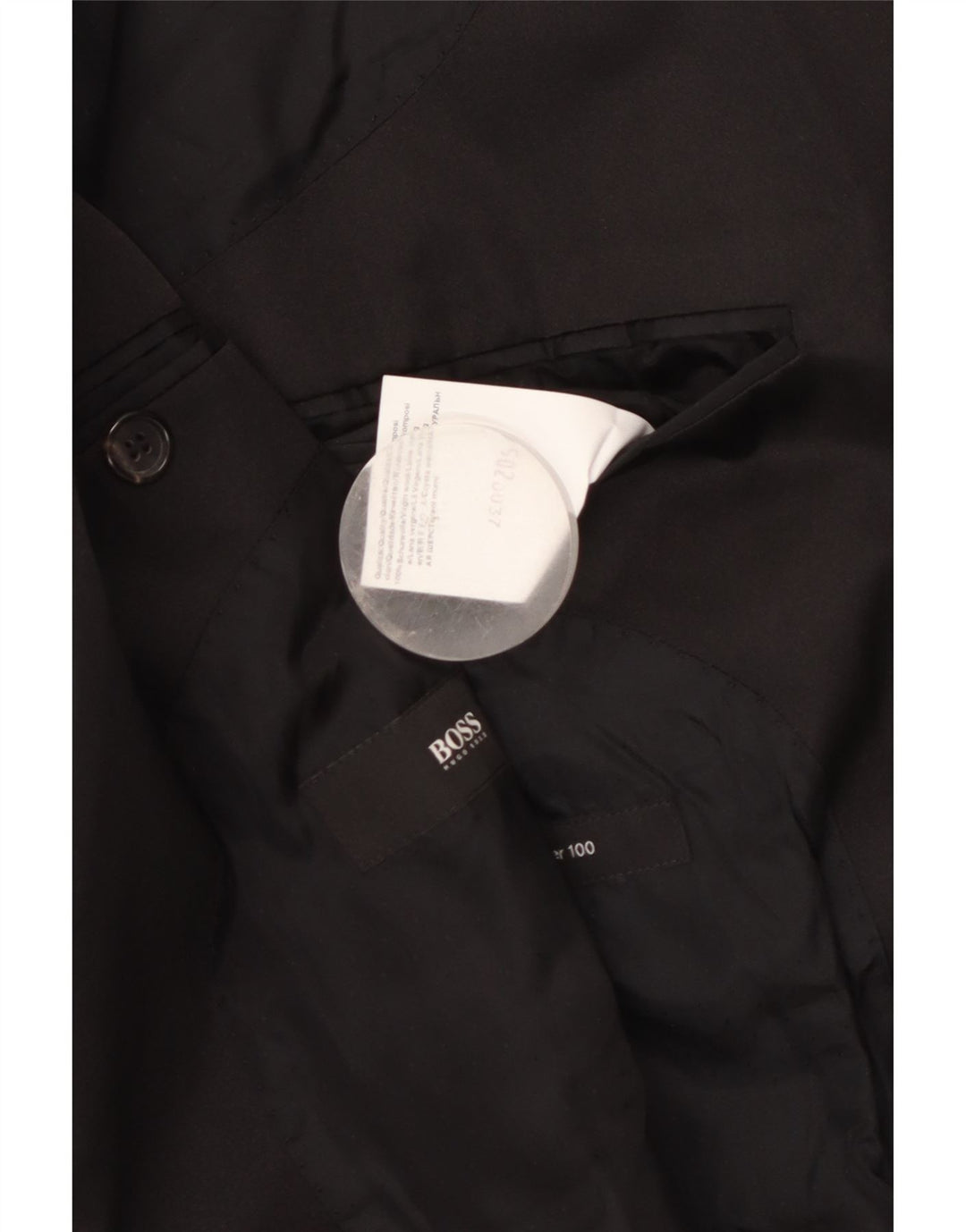 Blazer pentru bărbați Hugo Boss, cu 1 nasture, UK 50, lână virgină mare, neagră