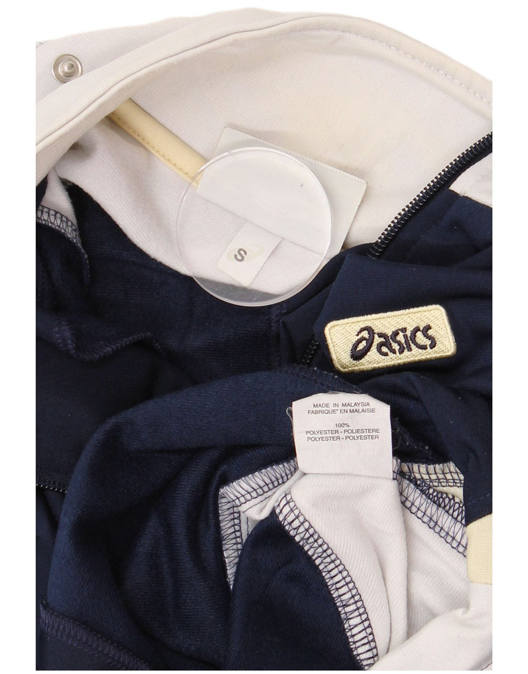 Jachetă de top pentru trening ASICS pentru bărbați, din poliester color block, albastru bleumarin