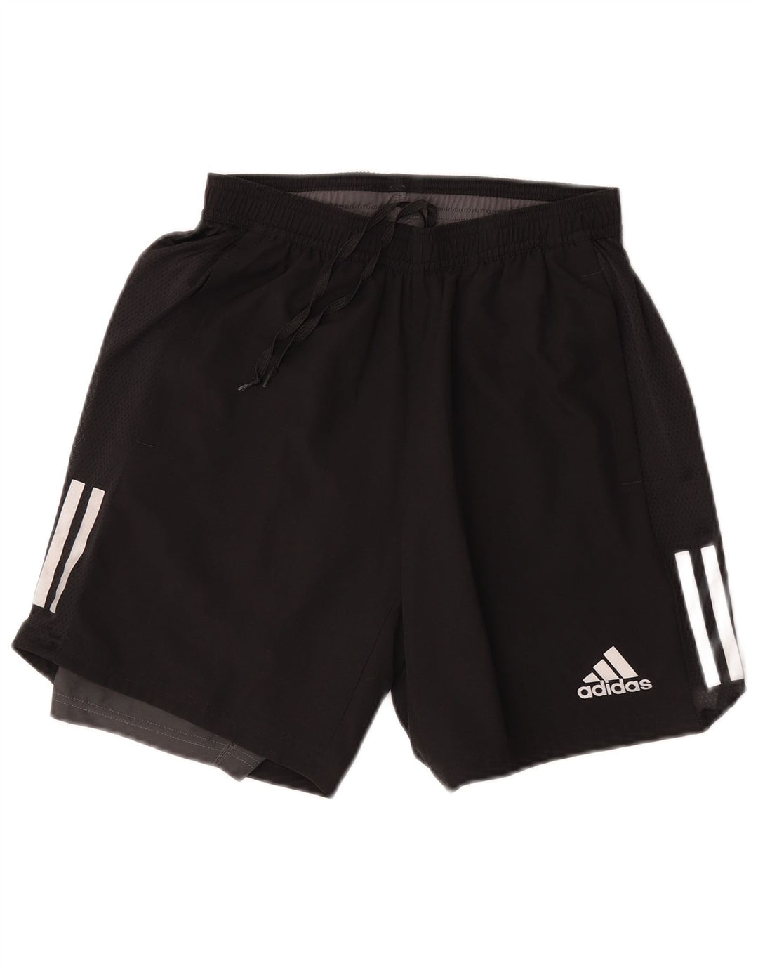 Pantaloni scurți sport pentru alergare Adidas pentru bărbați, negru, poliester color bloc