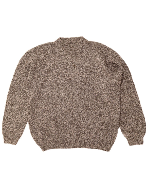 Pulover vintage pentru bărbați cu gât roșu, XL, gri