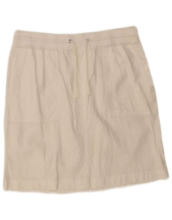 Fusta dreaptă pentru femei Marks & Spencer UK 14 Large W32 White Flax