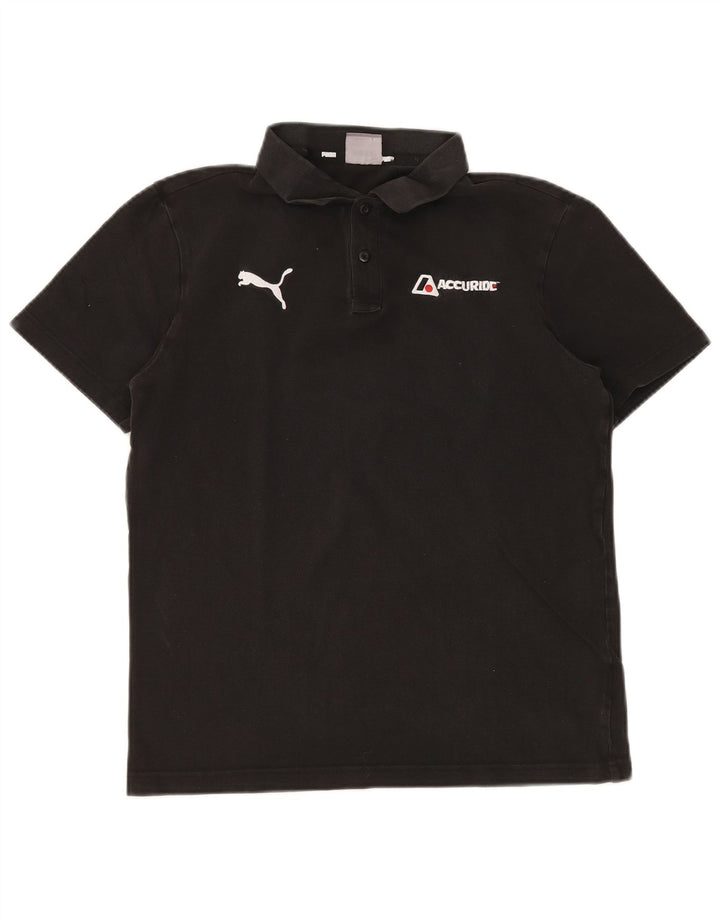 Tricou polo PUMA pentru bărbați, bumbac mediu negru