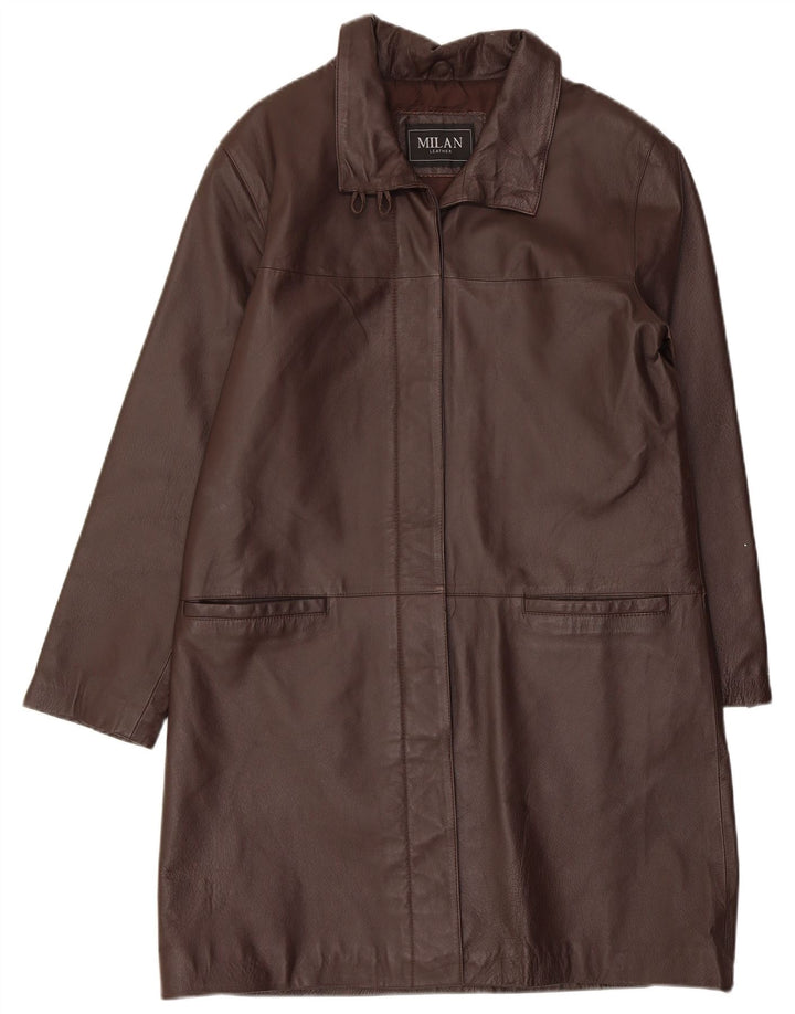 MILAN Palton de piele pentru femei UK 14 Maro, piele maro