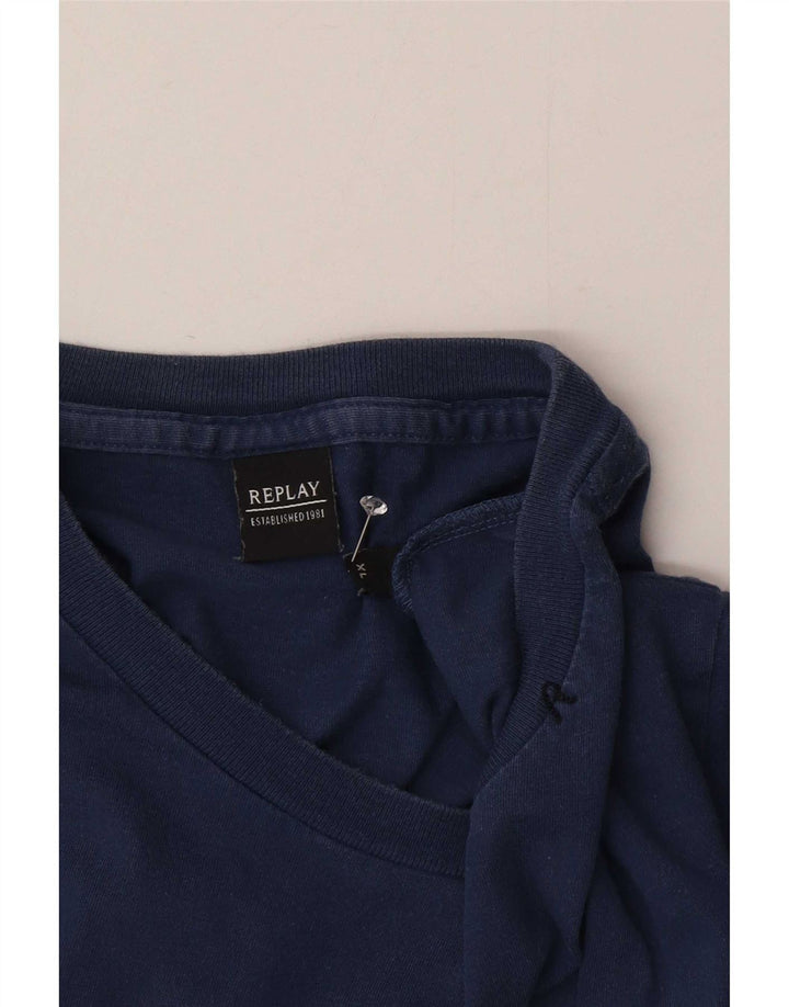Tricou pentru bărbați Replay Top XL Bleumarin