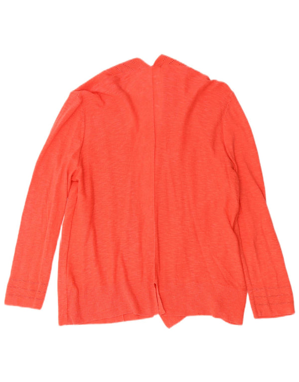 White Stuff Pulover cardigan deschis pentru femei cu mâneci 3/4 UK 14 mare portocaliu