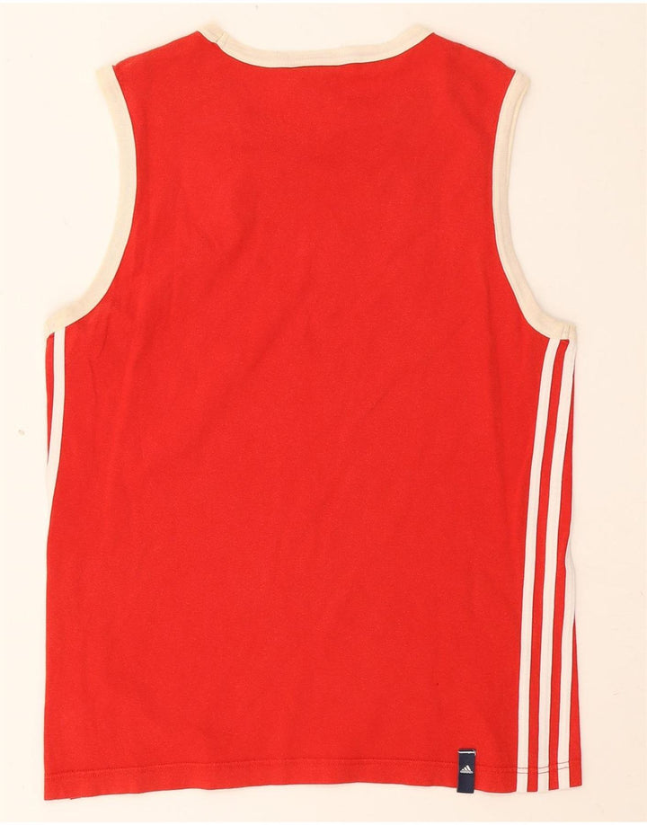 Vest Vest Top pentru bărbați Adidas UK 38/40 Bumbac Roșu Mediu