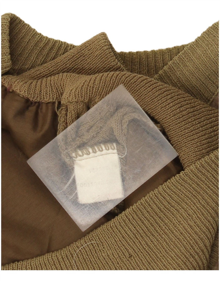 Bomber vintage pentru bărbați din piele intoarsa UK 38 Medium Khaki Colorblock Piele