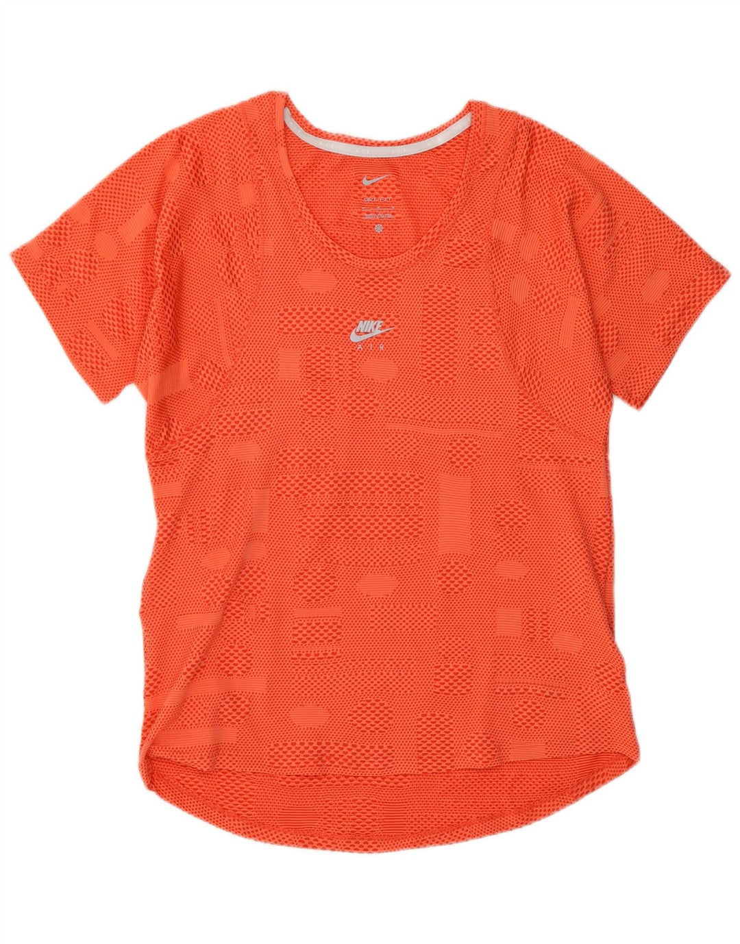 Tricou Nike Dri Fit pentru femei Top UK 12 Medium Orange Geometric Poliester