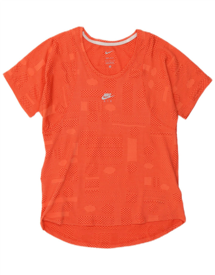 Tricou Nike Dri Fit pentru femei Top UK 12 Medium Orange Geometric Poliester