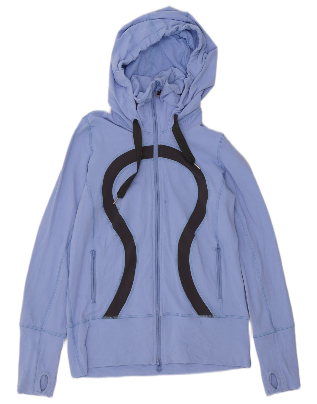 Lululemon Pulover cu glugă cu fermoar grafic pentru femei US 8 Medium Blue Nylon