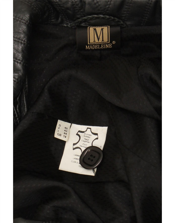 MADELEINE Palton din piele pentru femei UK 14, mare, neagră