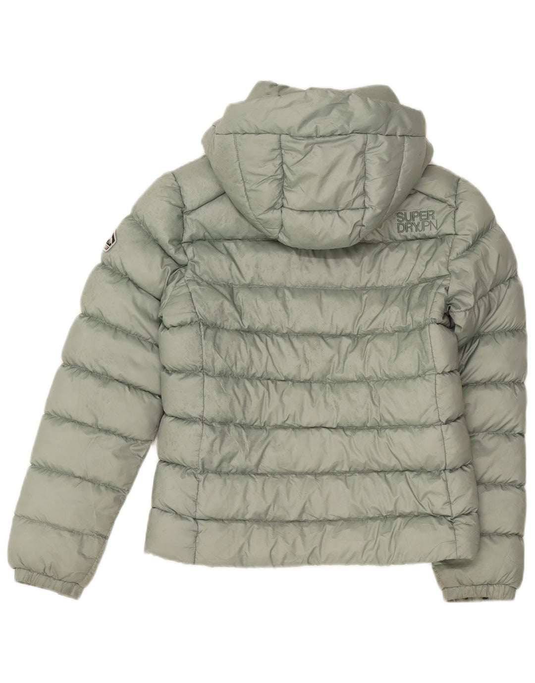 Jachetă căptușită cu glugă Superdry pentru femei UK 12 Poliester verde mediu