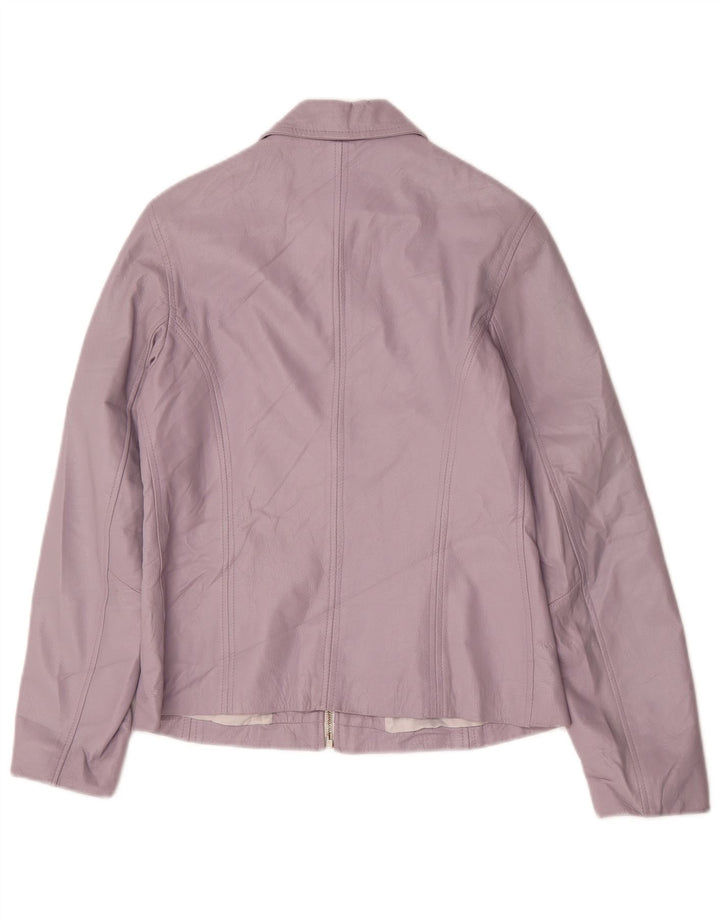 Jachetă de piele pentru femei Segno UK 12, violet mediu